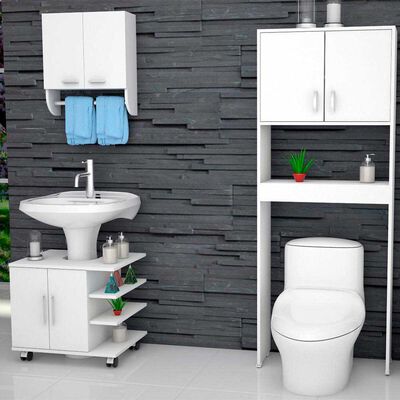 TUHOME Mueble Lavamanos + Gabinete + Mueble Optimizador TuHome