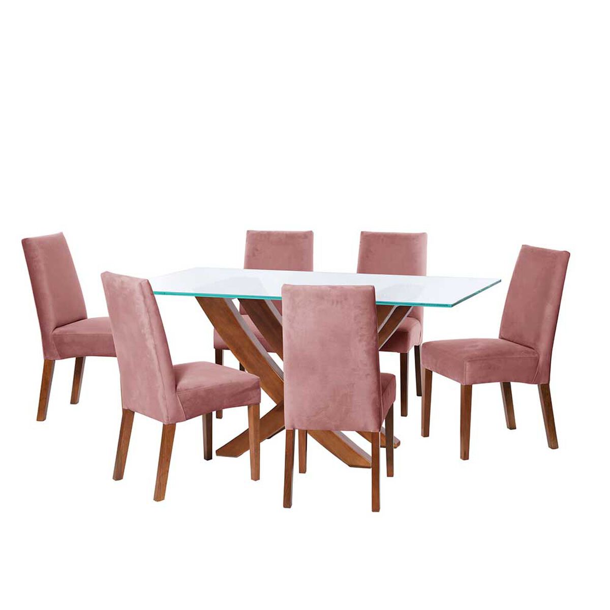 Juego de Comedor Latam Home Alicante 6 Sillas Palo Rosa