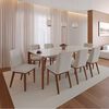 Comedor Decocasa Donatella 8 Sillas Off White Castaño