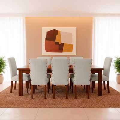 Juego de Comedor Living Factory Teka 8 Sillas Beige
