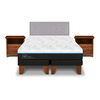 Cama Europea CIC Green Infinity King + 1 Respaldo + 2 Veladores Ganges