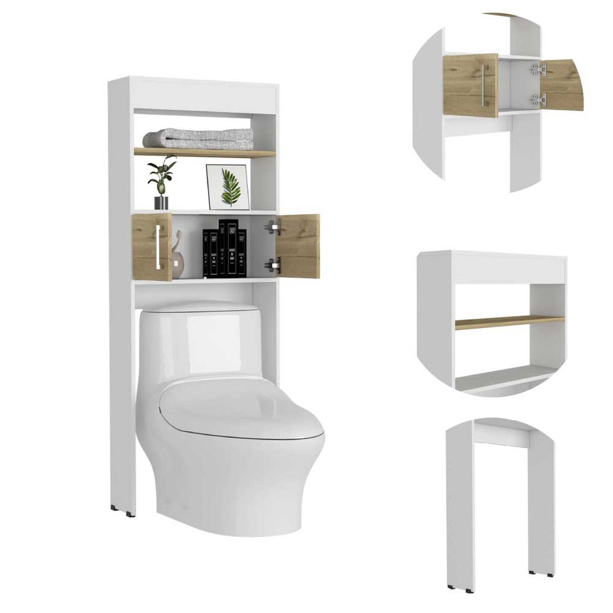 Mueble Optimizador TuHome Bath Bi Color Blanco Duna 2 Puertas