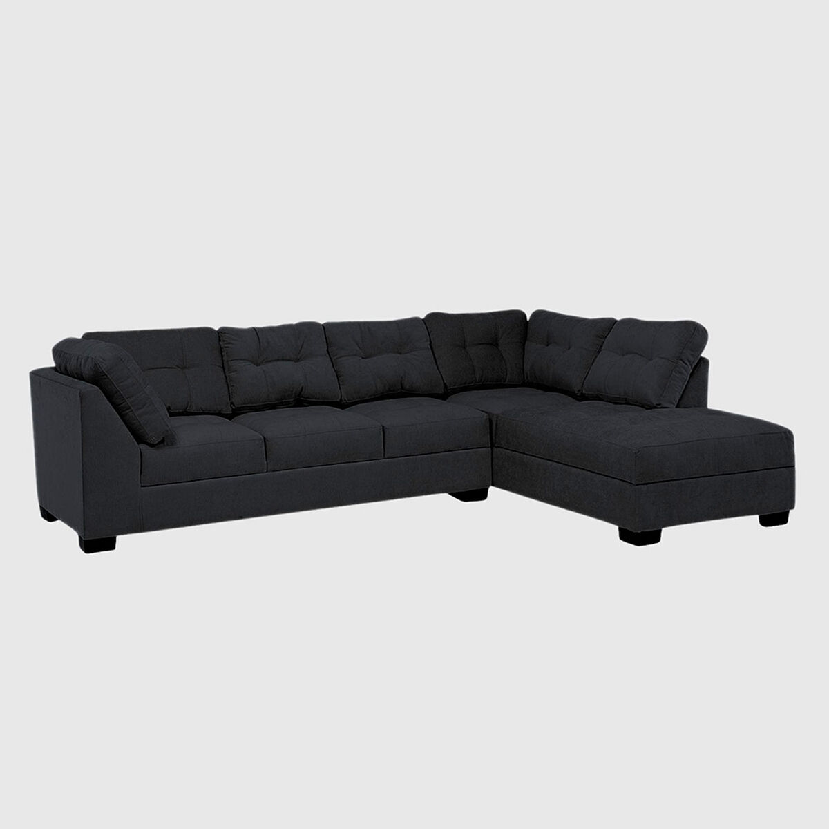 Seccional Derecho Muebles MPR Edimburgo 5 Cuerpos Negro