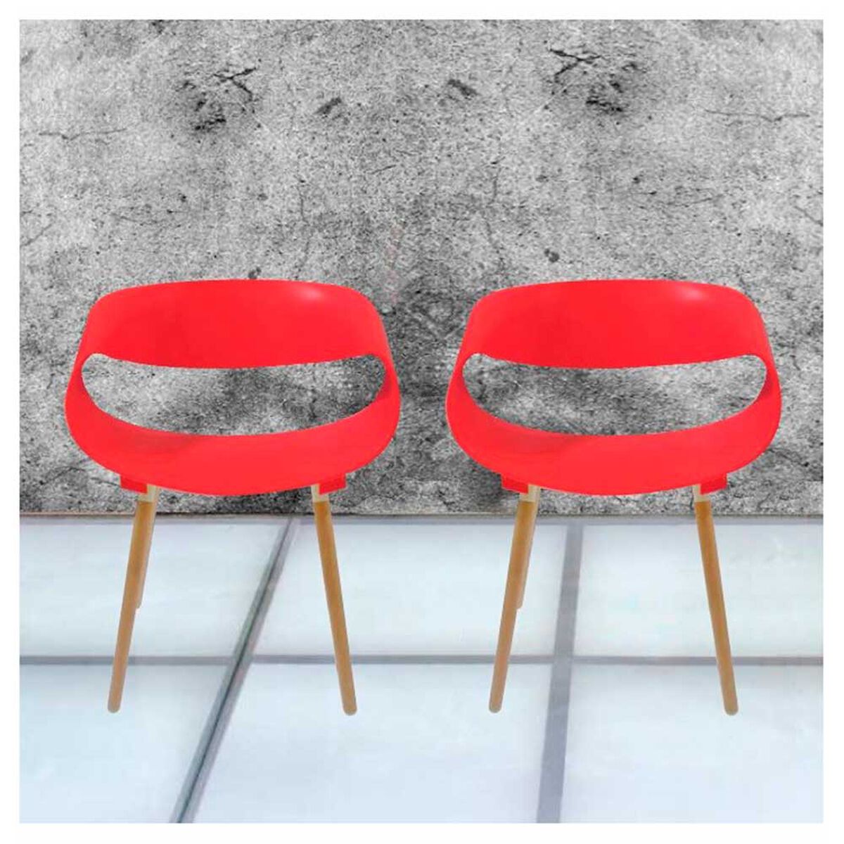 Pack 2 Sitiales Idetex Nordico Rojo