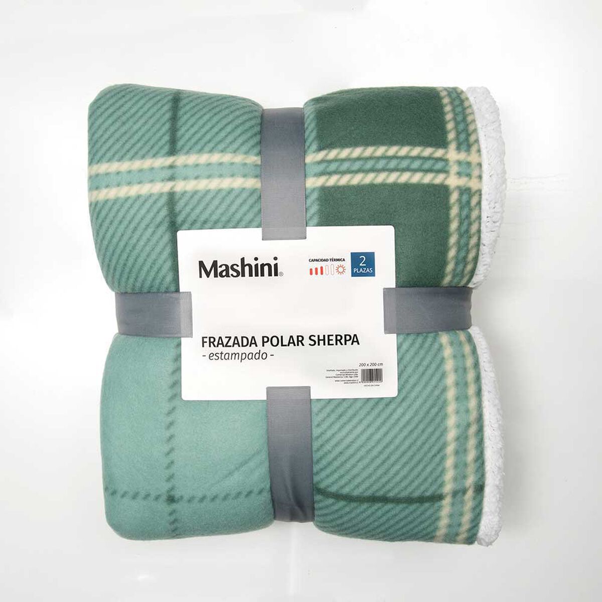 Frazada de Poliéster Mashini 1,5 Plazas Tartan Verde