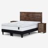 Cama Europea Rosen King Dolce + Respaldo + 2 Veladores