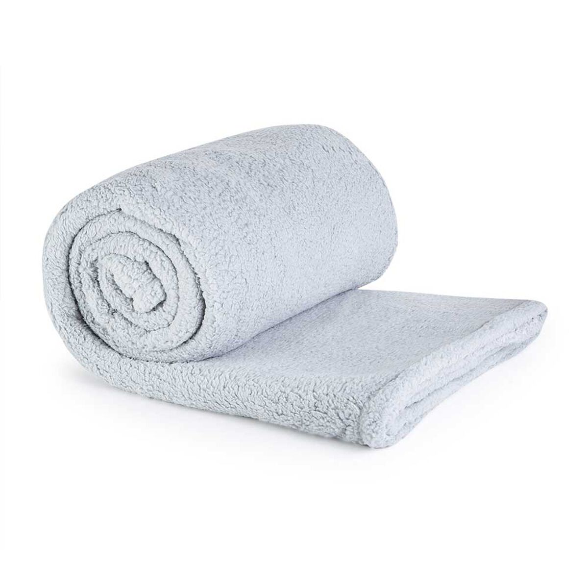Frazada Sherpa Casanova 1,5 Plazas Liso Plata