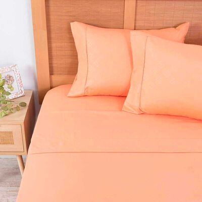 Imagen 1 del producto Juego de Sábanas Embossed Plumetti 1,5 Plazas Mimosa Coral