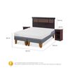 Cama Europea CIC Base Dividida 2 Plazas Excellence Plus + Respaldo + 2 Veladores Dublin Chocolate