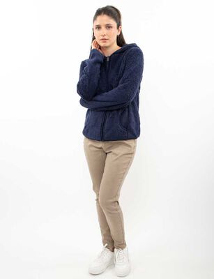 Imagen 2 del producto Polerón Peludo Mujer Icono Navy