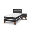 Cama Europea CIC 1,5 Plazas Ortopedic + Respaldo + Velador Munich