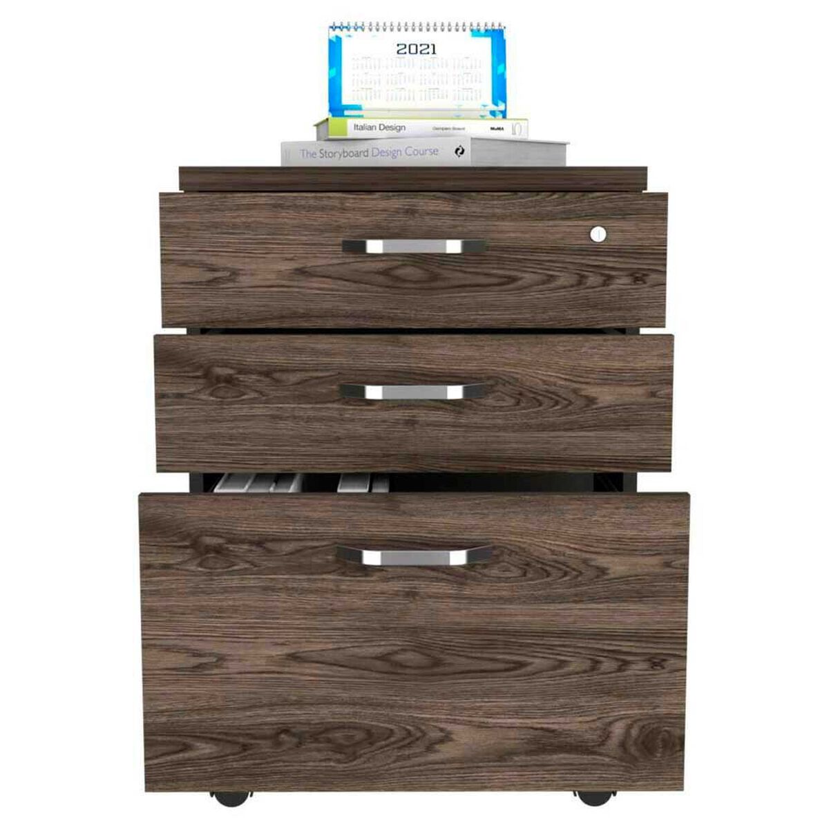 Mueble Archivador TuHome Home Office 3 Cajones Negro Soft Co&ntilde;ac