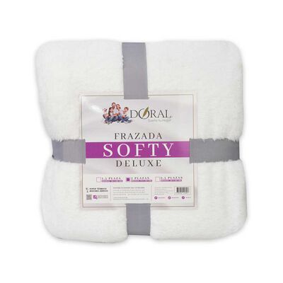 Frazada Poliéster Doral 2 Plazas Deluxe Blanco