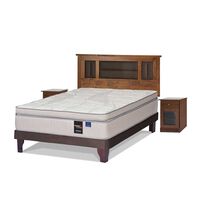 Cama Europea 2 Plazas Máximo Cobre + Set Maderas Lorrain