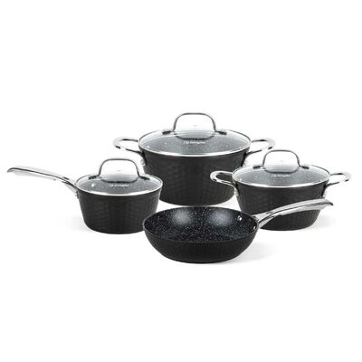 Batería de Cocina Aluminio Forjado Simplit Black Copper 7 Piezas Negro