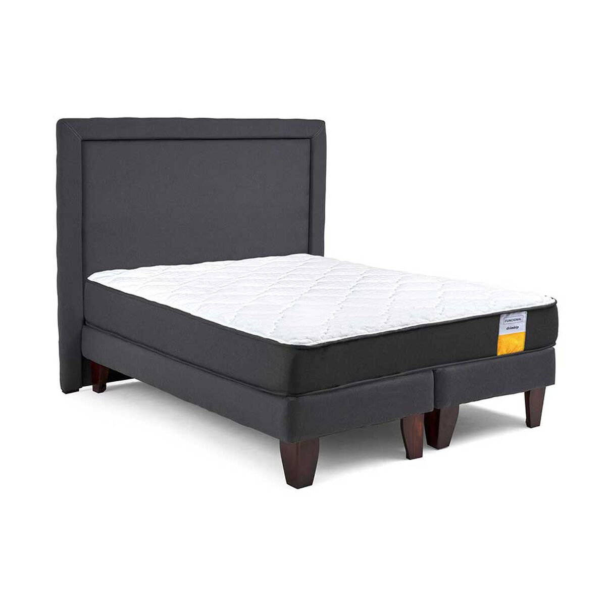 Cama Europea Drimkip Base Dividida 2 Plazas Plus Funcional + Respaldo
