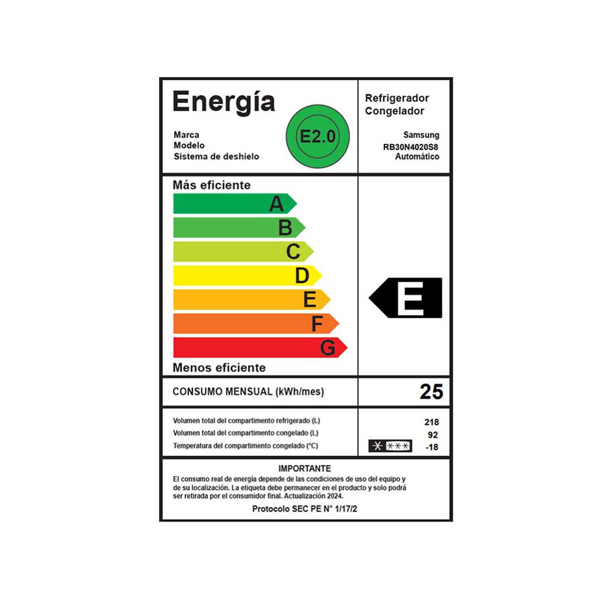 Refrigerador No Frost Samsung RB30N4020S8/ZS 290 lts