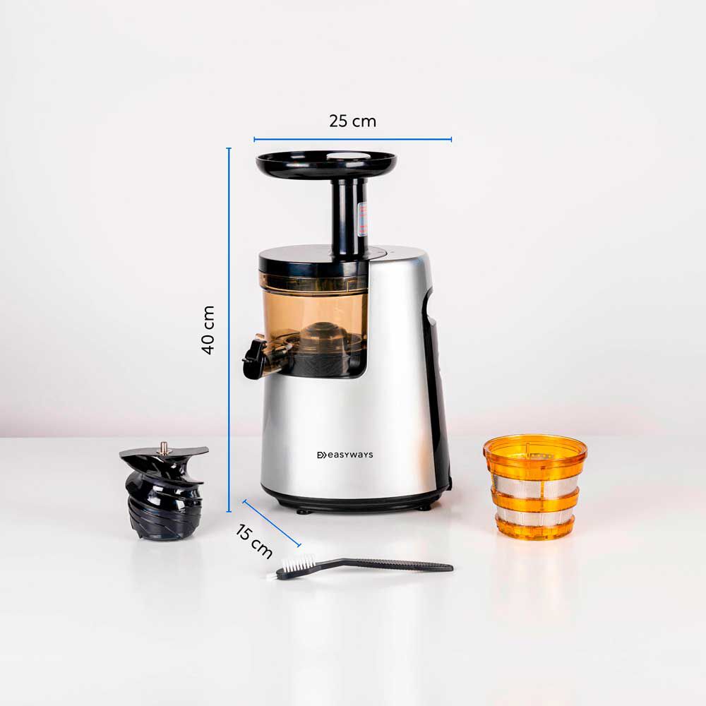 EasyWays Prensadora de Jugo Slow Juicer Pro Acero y Negro, foto 6