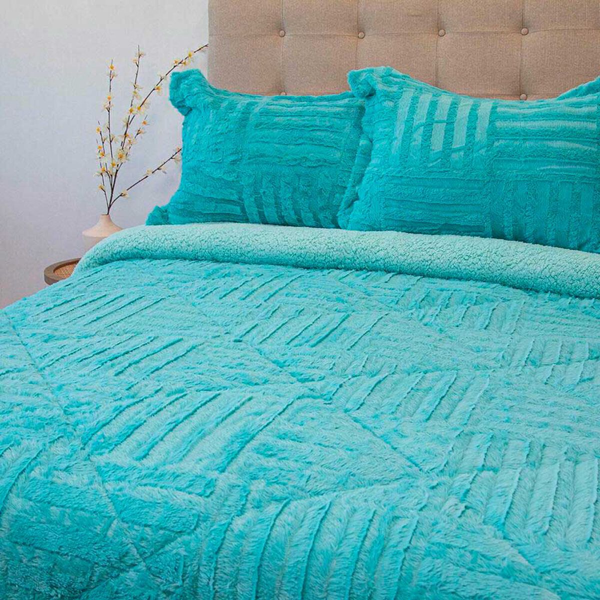 Cubrecama Doral 2 Plazas Turquesa Senses