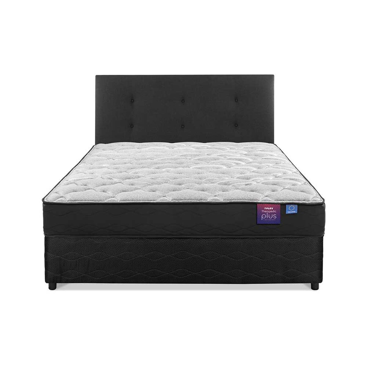 Cama Americana Flex Base Dividida 2 Plazas Therapedic Plus  + Respaldo Royal