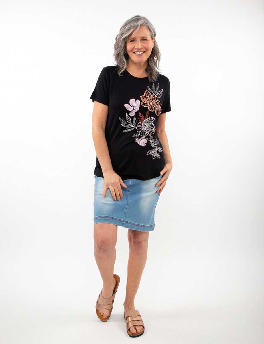 Polera Con Estampado Manga Corta Mujer Portman Club