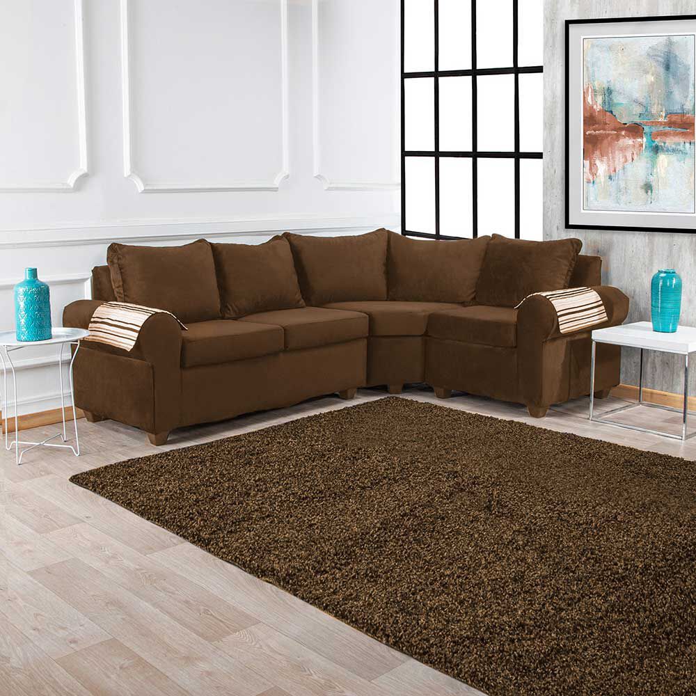 Sofá Seccional Muebles MPR Calafate 4 Café