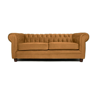 Sofá Barra Design Chesterfield 3 Cuerpos Canela