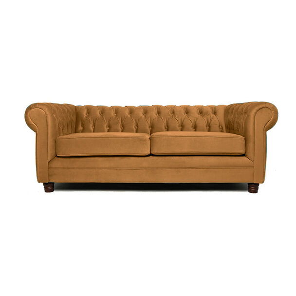 Sofá Barra Design Chesterfield 3 Cuerpos Canela