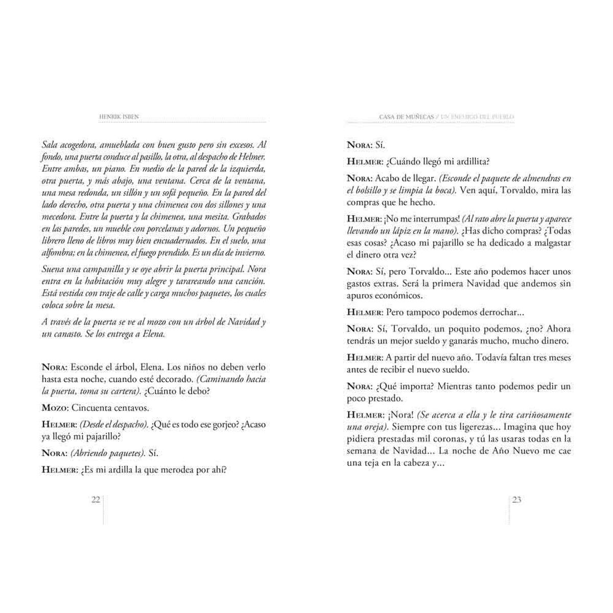 Libro Casa de Muñecas | Un Enemigo del Pueblo Henrik Ibsen Editorial Zig-Zag