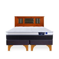 Cama Europea Flex 2 Plazas Nexus Base Dividida + Respaldo Lorraine