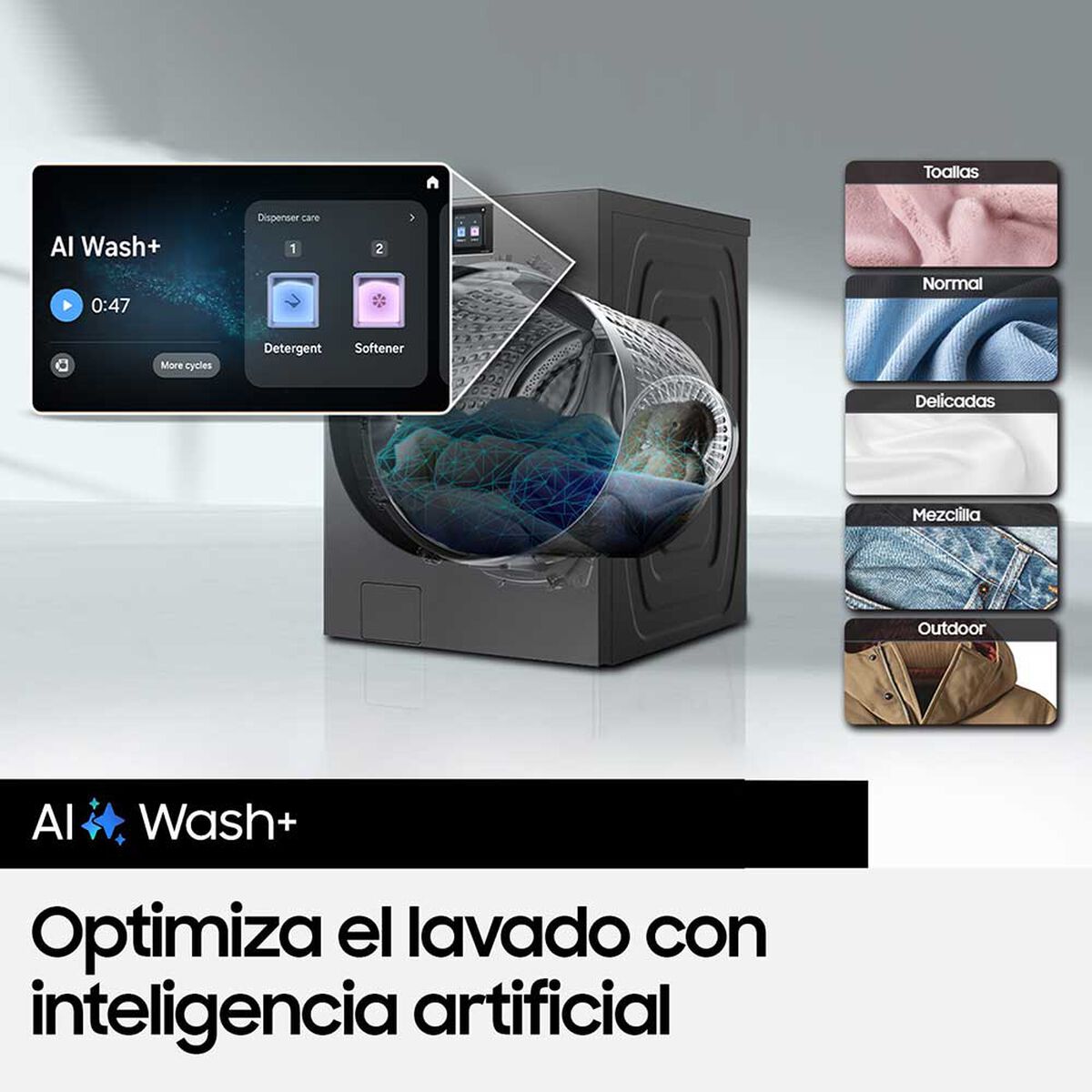Samsung Lavadora WF90F25ADSZS 25 kg. Carga Frontal Acero Oscuro