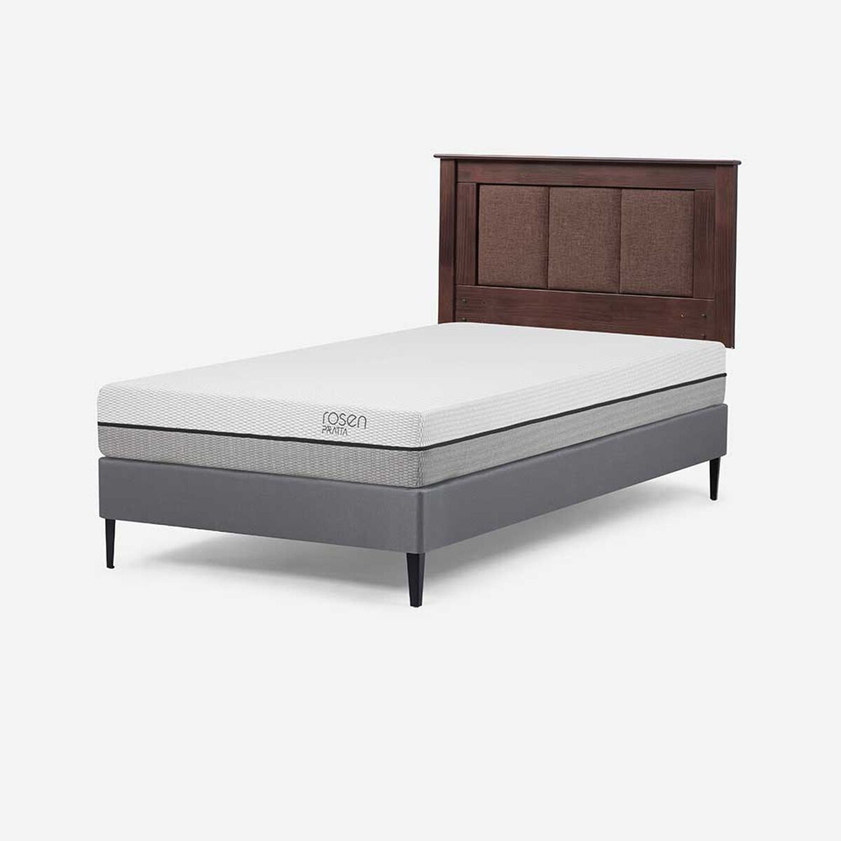 Cama Europea Rosen 1,5 Plazas Pratta + Respaldo Rachel