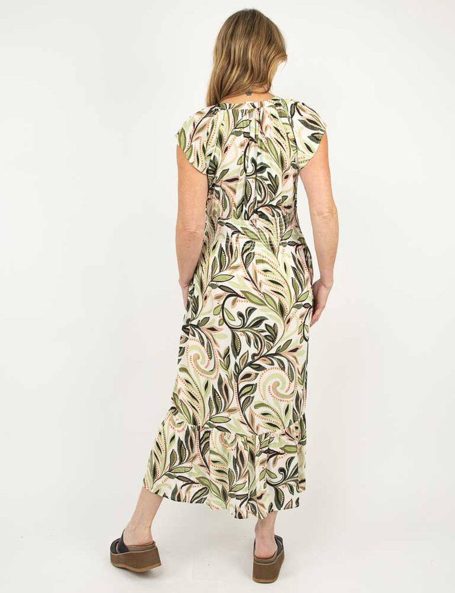 Vestido Maxi Estampado Manga Corta Mujer Portman Club