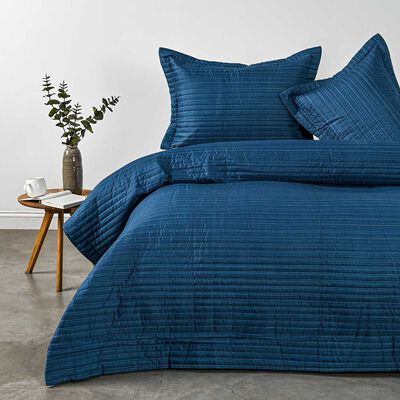 Quilt American Family 2 Plazas Trama Azul