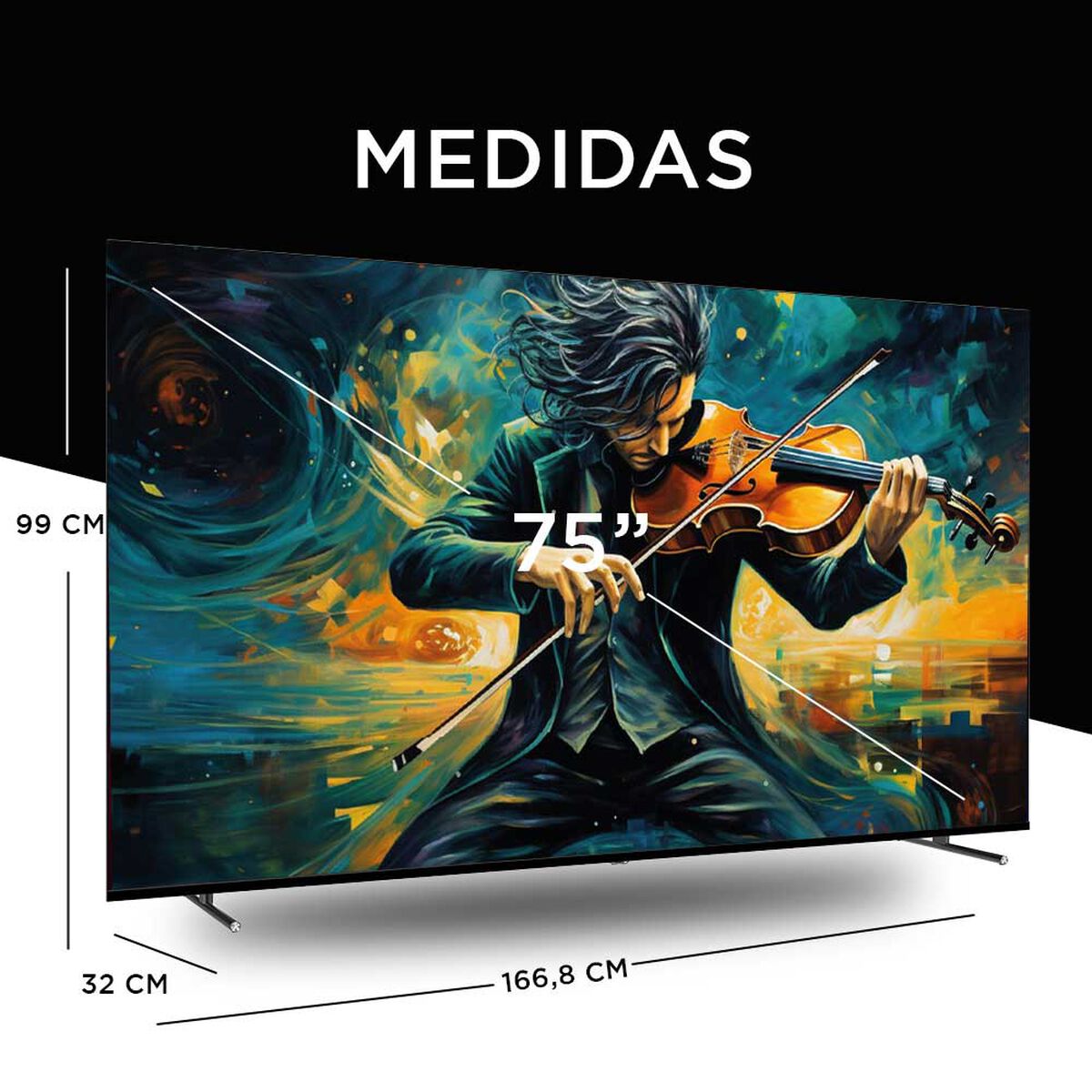 LED 75" Caixun C75V1UG Smart TV 4K UHD