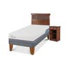 Cama Europea CIC 1 Plaza Excellence Plus + Respaldo + Velador New Dublin Caramel