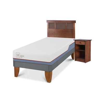 Imagen 2 del producto Cama Europea CIC 1 Plaza Excellence Plus + Respaldo + Velador New Dublin Caramel