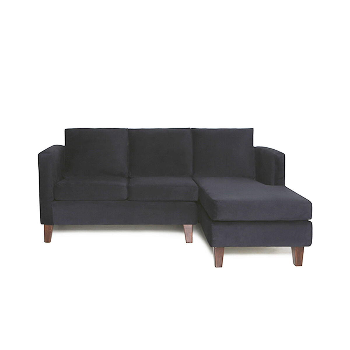 Sofá Seccional Barra Design Mila Derecho 3 Cuerpos Negro