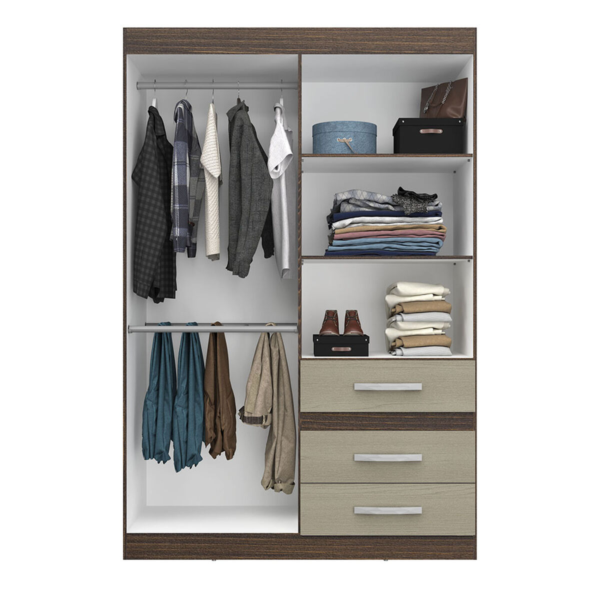 Cl&oacute;set Exit Danubio Bicolor 4 Puertas 3 Cajones