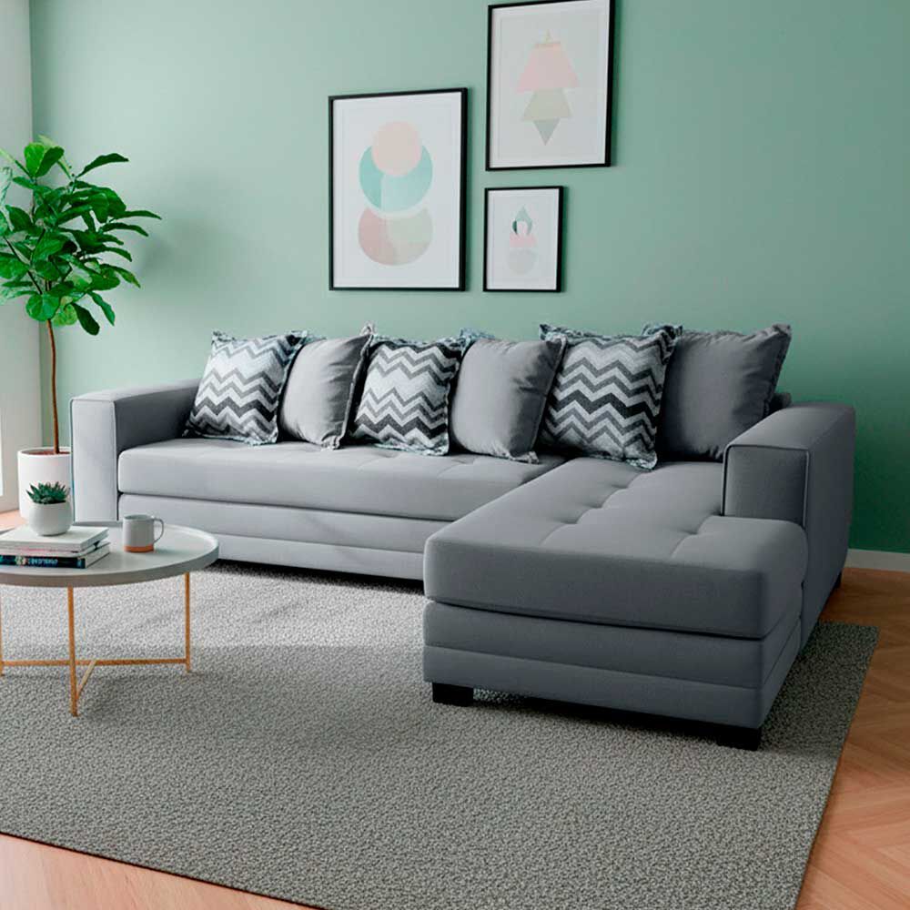Sofá Seccional Living Factory Venecia 5 Cuerpos Gris