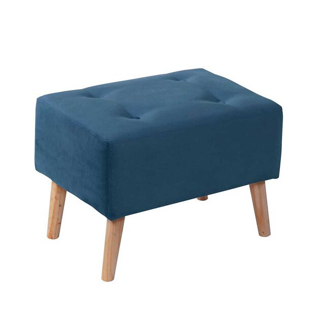 Pouf Latam Home Niza Tela Velvet Azul Petróleo