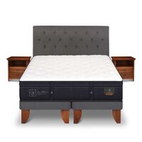 Cama Europea CIC Base Dividida 2 Plazas Súper Premium + Respaldo + Veladores