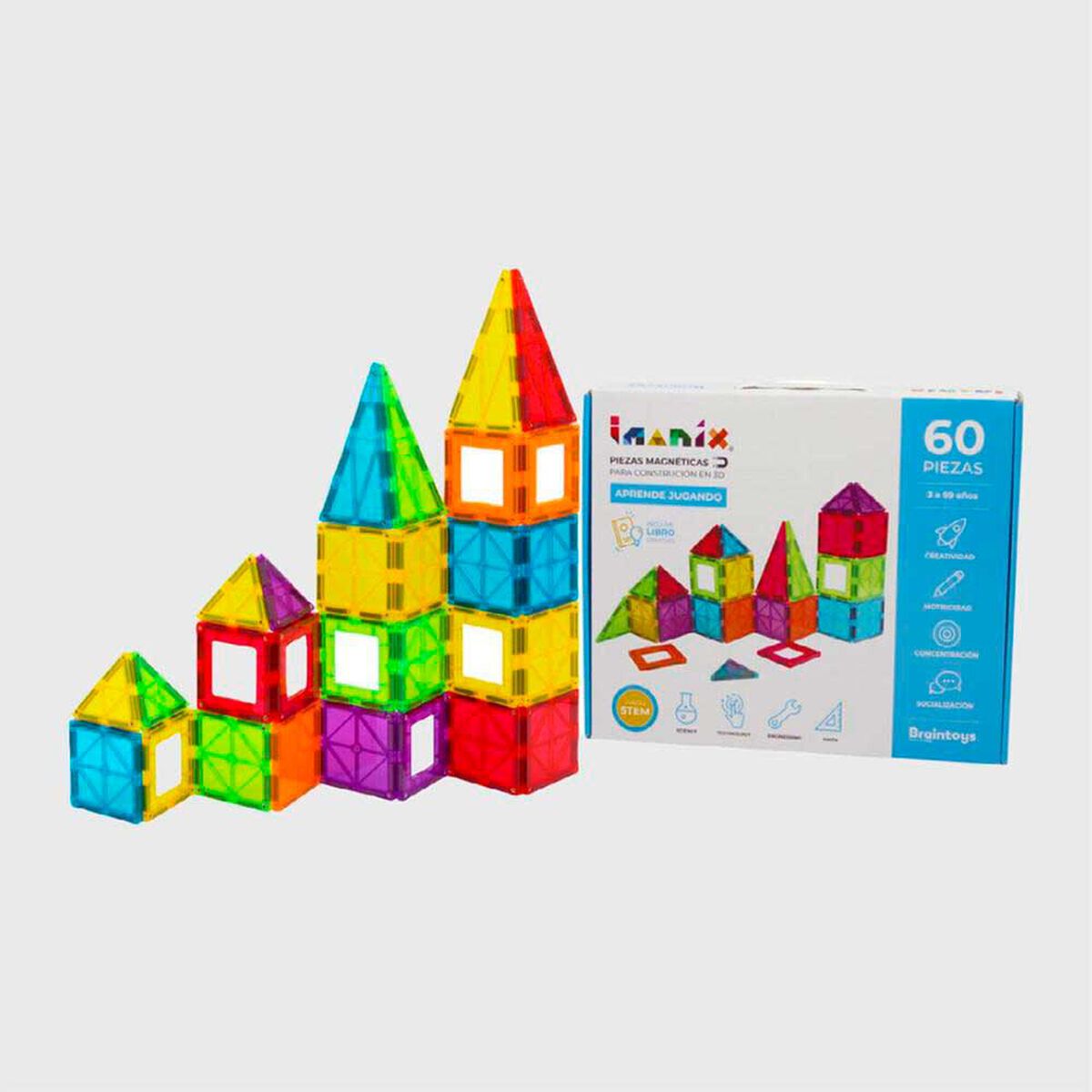 Juego 60 Piezas Magn&eacute;ticas Imanix