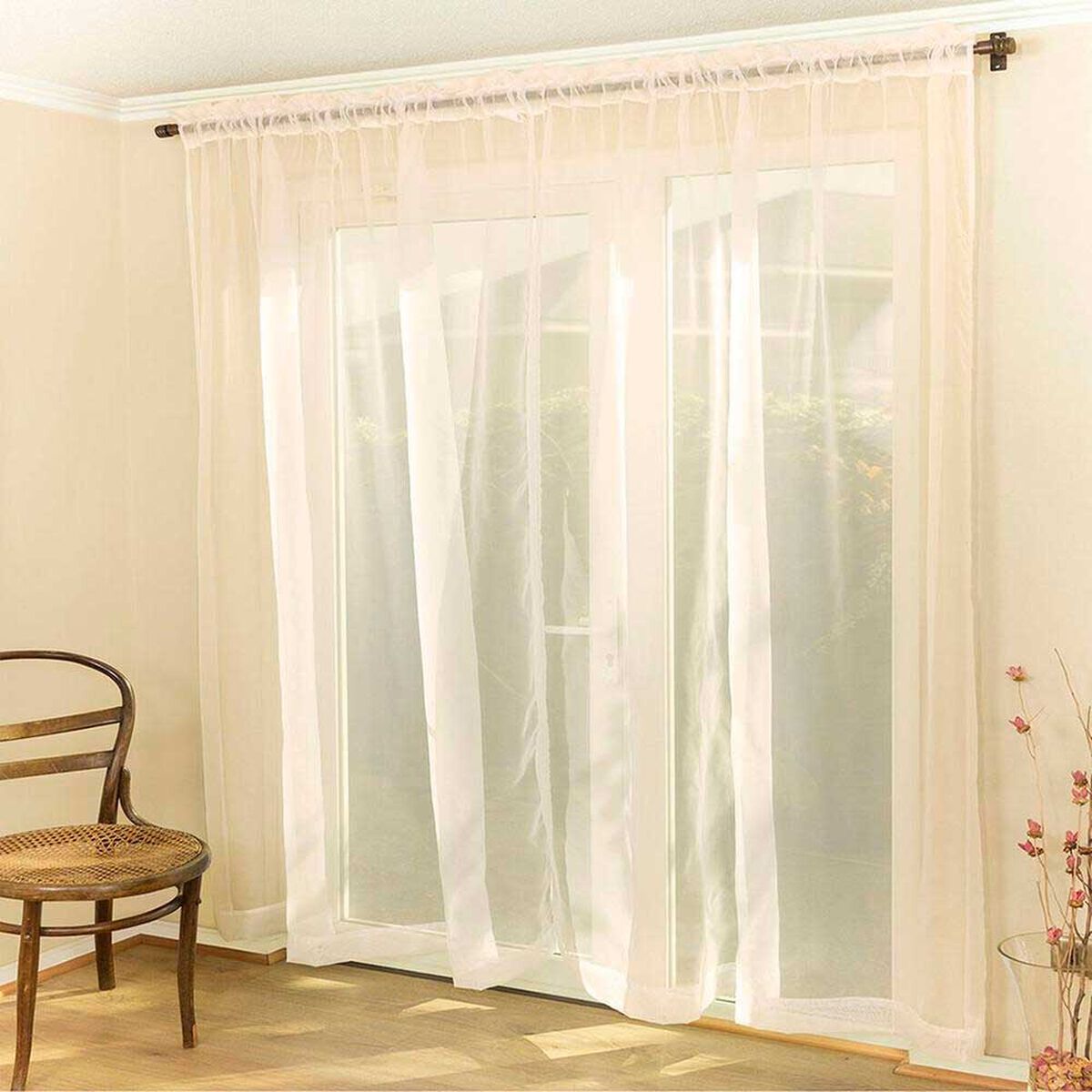 Juego de Velos Doral Liso Pasador 140 x 220 cm Crudo&nbsp;