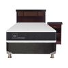 Box Spring CIC 1,5 Plazas New Ortopedic + Respaldo + Velador New Dublin