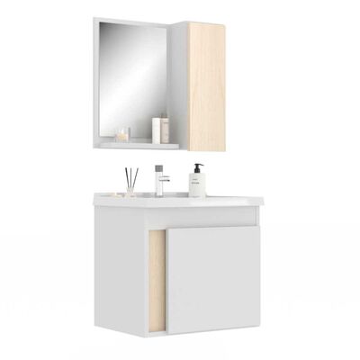 Combo Baño Vanitorio + Espejo Home Mobili Parati Blanco