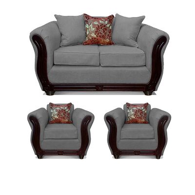 Juego de Living Elegant Detail Girona Sofá 2 Cuerpos + Dos sillones 1 Cuerpo Gris
