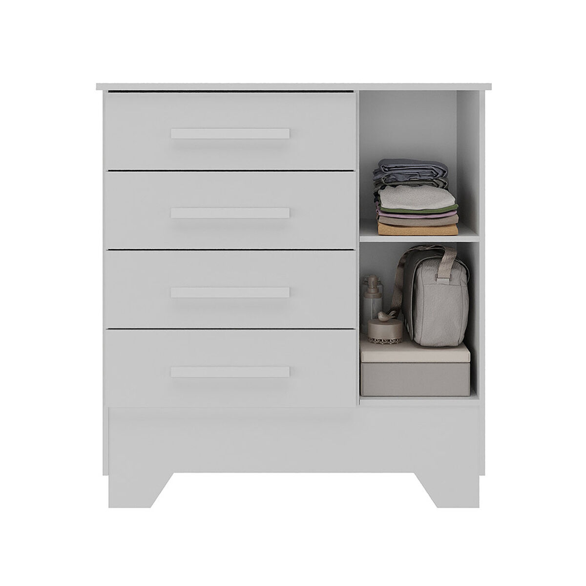 C&oacute;moda Di Poretti Design Catavento 4 Cajones 1 Puerta Blanco