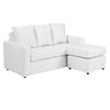 Juego de Living Bodevir Bi-L PU Sof&aacute; 2 Cuerpos + Chaise Longue + Dos Pouf 1 Cuerpo Blanco&nbsp;