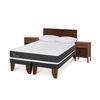 Cama Europea CIC Base Dividida 2 Plazas Ortopedic + Almohadas + Respaldo + 2 Veladores CIC 2 Plazas Alassio
